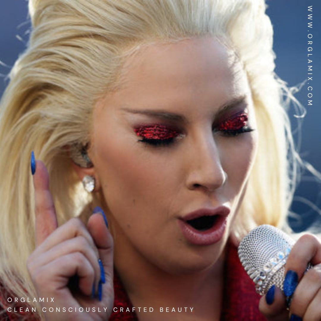 Get Lady Gaga’s Super Bowl Red Glitter Eye Look | Orglamix.com