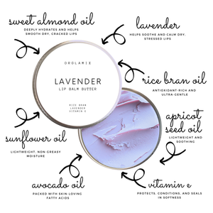 Calming lavender lip balm for soft smooth lips before bed