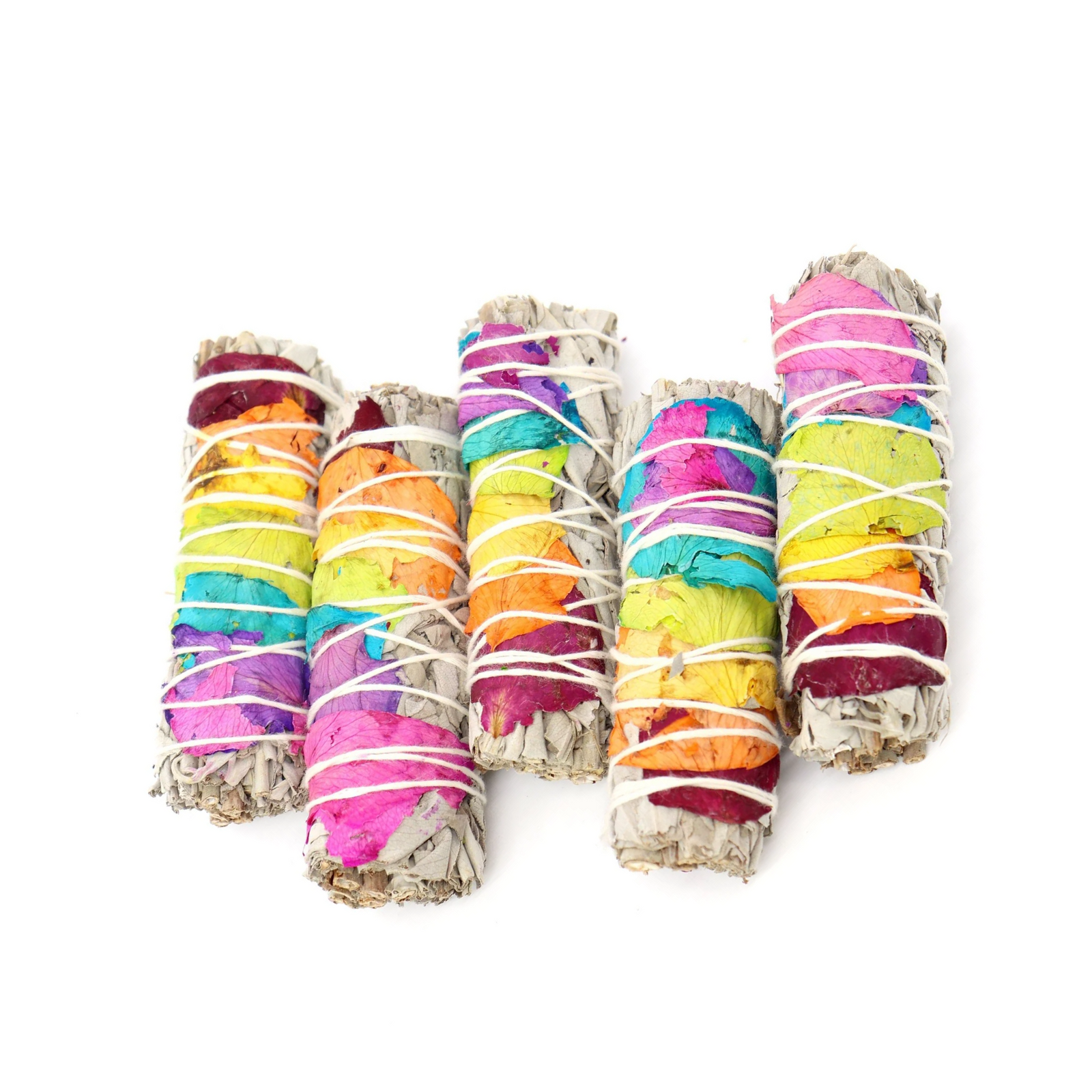 7 Charka Rose Rainbow Sage Smudge Sticks | Orglamix