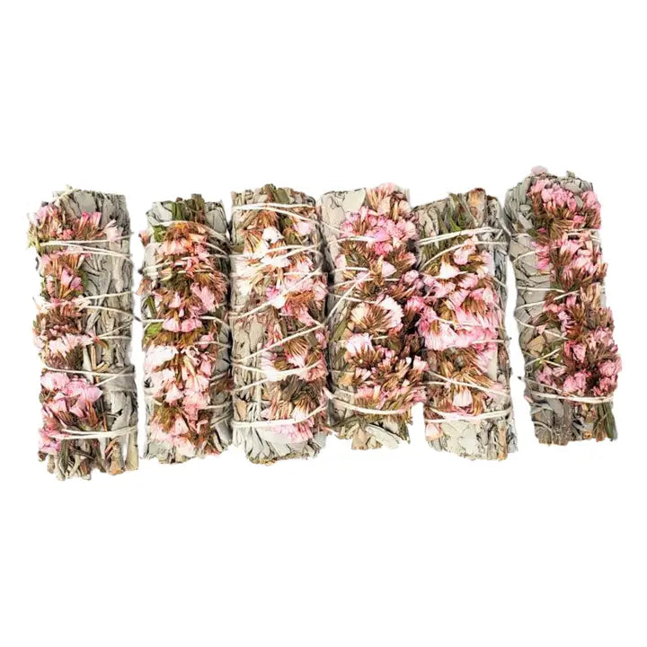 Love Smudge Stick – White Sage + Pink Sinuata for Heart-Opening Energy | Orglamix.com