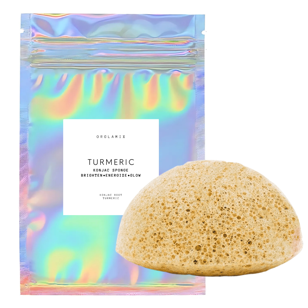 Konjac Sponge with Turmeric: Brighten, Energize, Glow | Orglamix.com