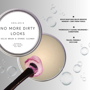 water-activated soap bar makeup brush cleaner thoroughly cleans makeup brushes and sponges = ORGLAMIX.COM