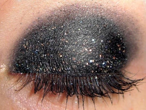 black glitter eye makeup