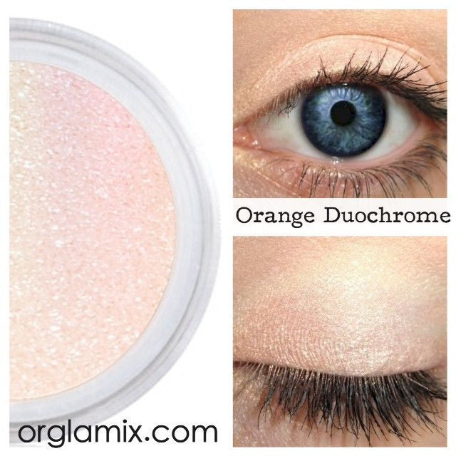 Orange Duochrome Eyeshadow Effects - Cruelty Free Makeup, Best Mineral Makeup, Natural Beauty Products, Orglamix